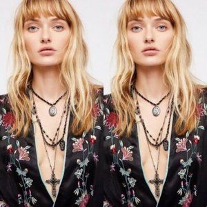 Free People Florence Leather Charm Rosary